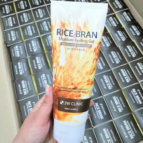 Gel Tẩy Tế Bào Chết Gạo 3W Clinic Rice Bran Moisture Peeling Gel 180ml